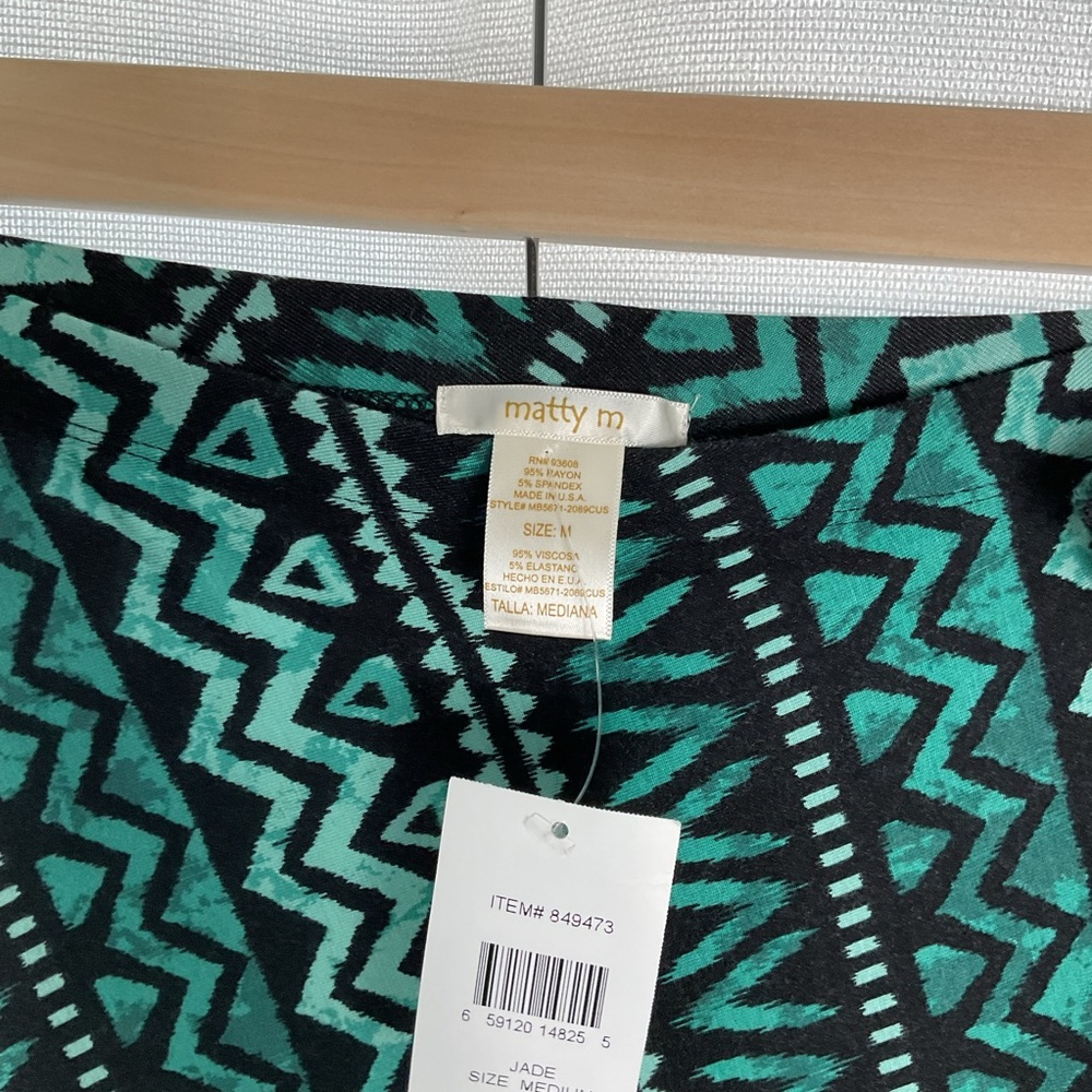 Maxi Skirt Stretch Women Size Medium Green black - Picture 2 of 5